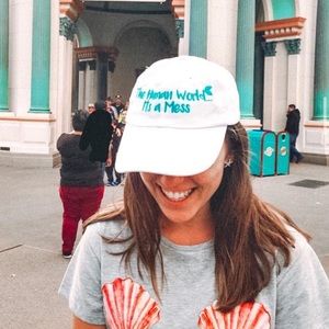 Disney White Cap with Blue Text